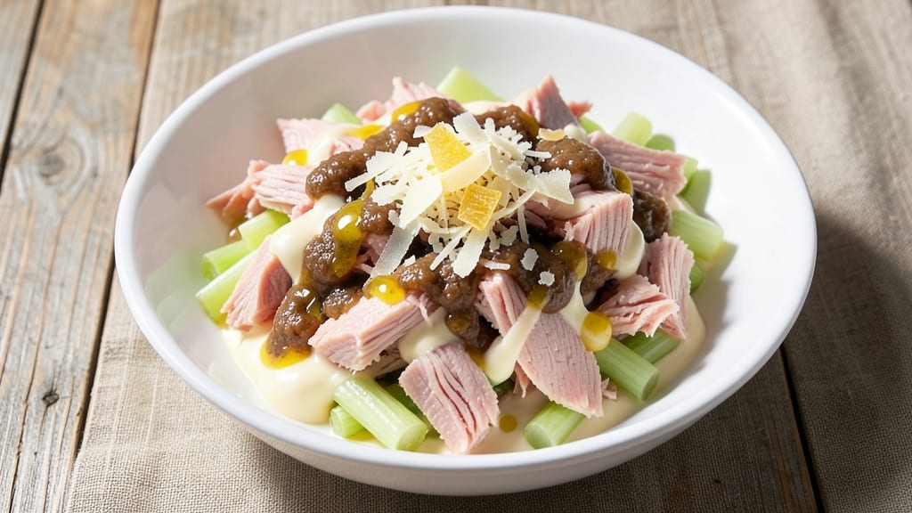 Gelson's Tuna Salad Recipe: Anchovy-Parmesan Velout With Stay-Crisp Celery
