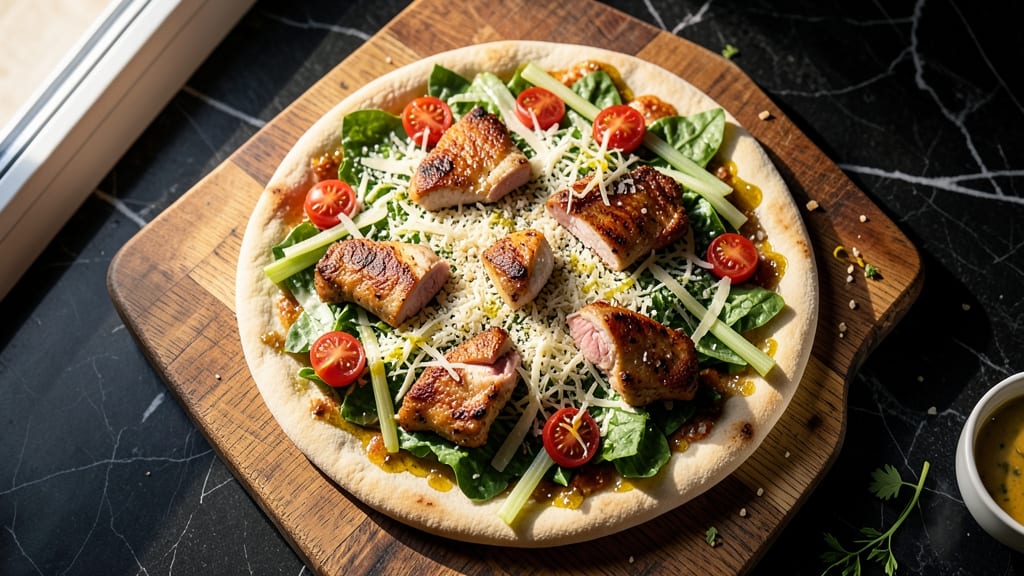 Bird Pizza Caesar Salad Recipe: Crunchy Celery Crowns Over Smoky Parmesan Bliss