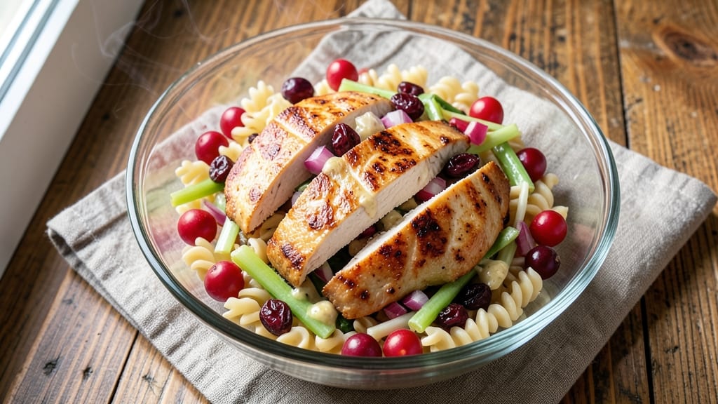 Chicken Cranberry Pasta Salad Recipe: Sweet-Tart Cranberry Pop and Al Dente Twirls