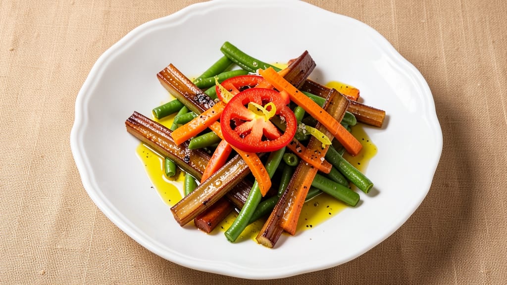 Boiled Vegetable Salad Recipe: Crisp Celery Crowns and Creamy Herb Velout Fusion