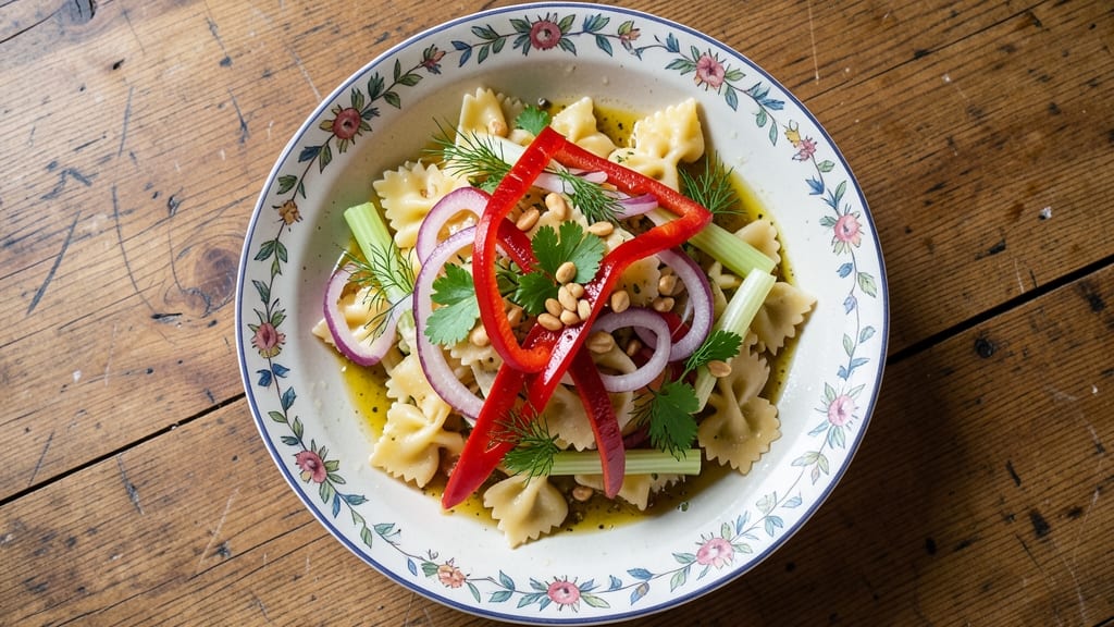 Brunch Pasta Salad Recipe: Crisp Celery Crowns and Creamy Herb Velout Balance