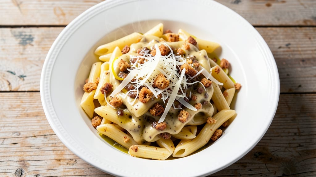 Caesar Pasta Salad Recipe No Lettuce: Anchovy-Parmesan Dressing Without Mayo