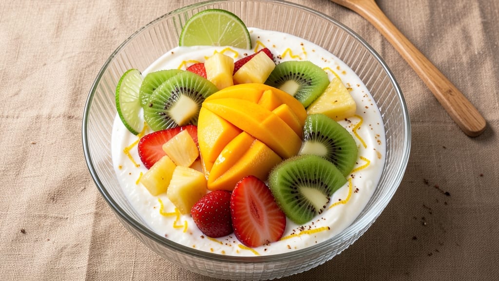 Bionico Fruit Salad Recipe: Creamy Coconut Yogurt Base With Tropical Layers