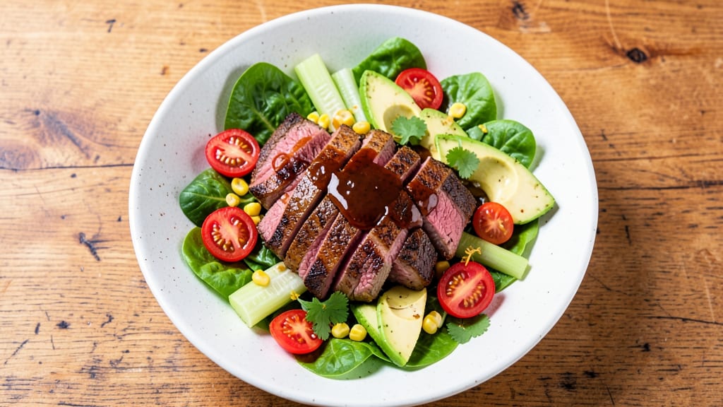 BBQ Steak Salad Recipe: Charred Meat Meets Cool Celery Crunch