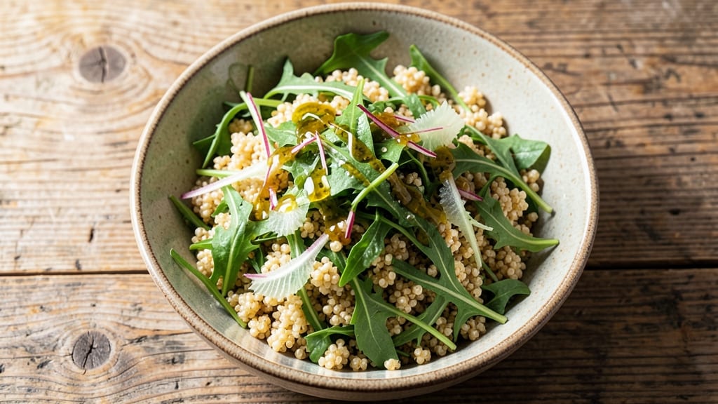 California Pizza Kitchen Quinoa and Arugula Salad Recipe: Crunchy Celery Crowns Over Lemon-Anchovy Bliss