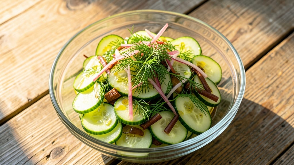 Cucumber Salad Recipe With Oil and Vinegar: Crisp Celery Crowns and Zesty Herb Freshness
