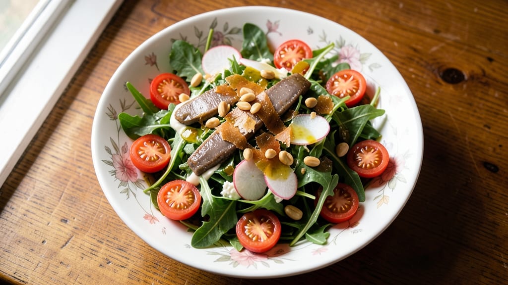 California Pizza Kitchen Arugula Salad Recipe: Anchovy-Parmesan Dressing That Stays Crisp