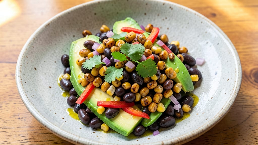 Black Bean and Roasted Corn Salad Recipe: Smoky Sweetness With Crunchy Texture
