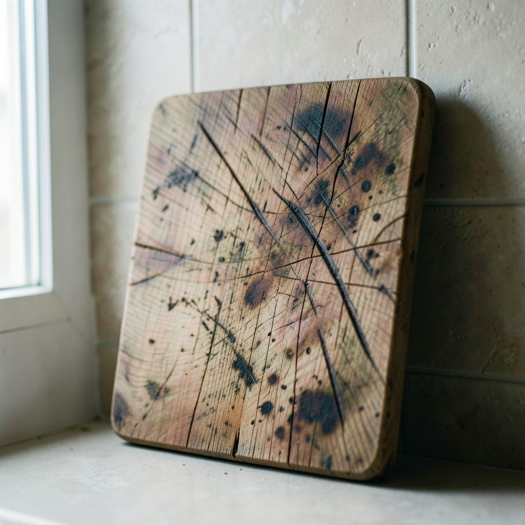 The wooden cutting board