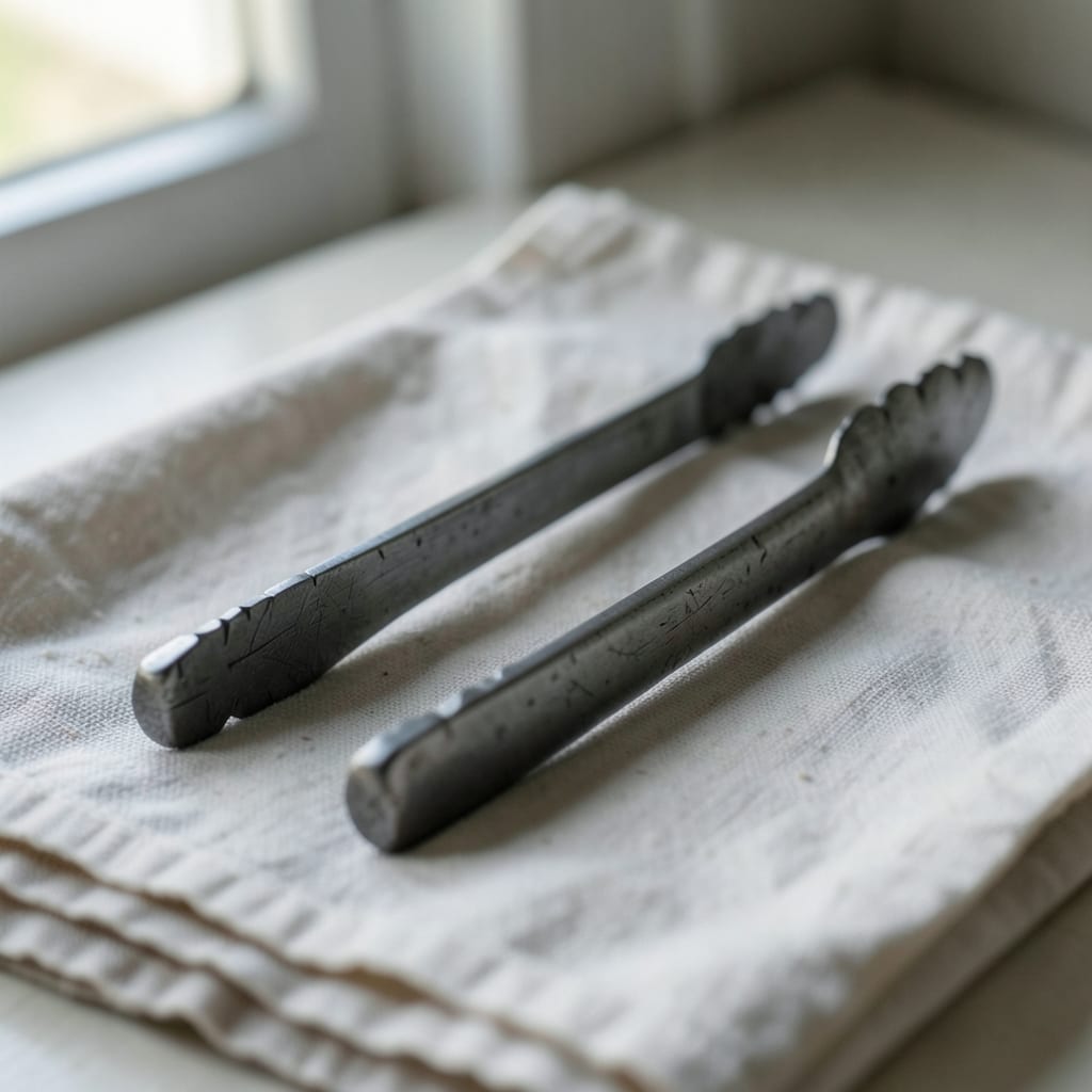 The metal tongs