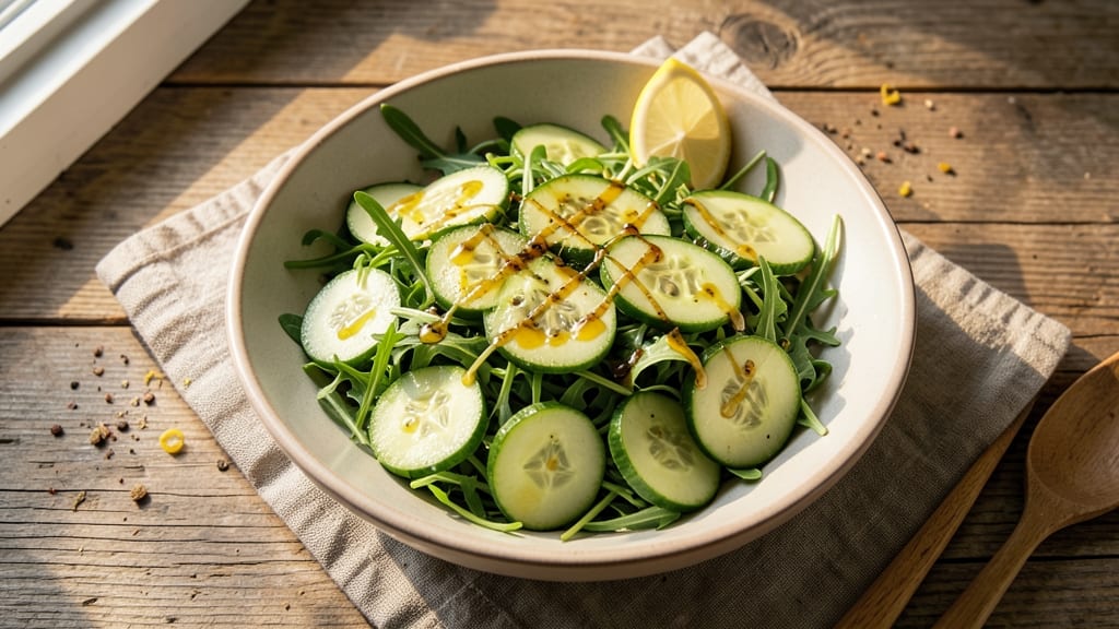 Arugula Cucumber Salad Recipe: Peppery Freshness With No-Wilt Secret