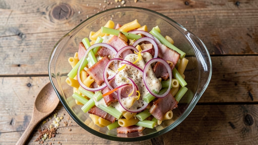 Flanigan's Pasta Salad Recipe: Crisp Celery Crowns and Creamy Herb Velout Bliss