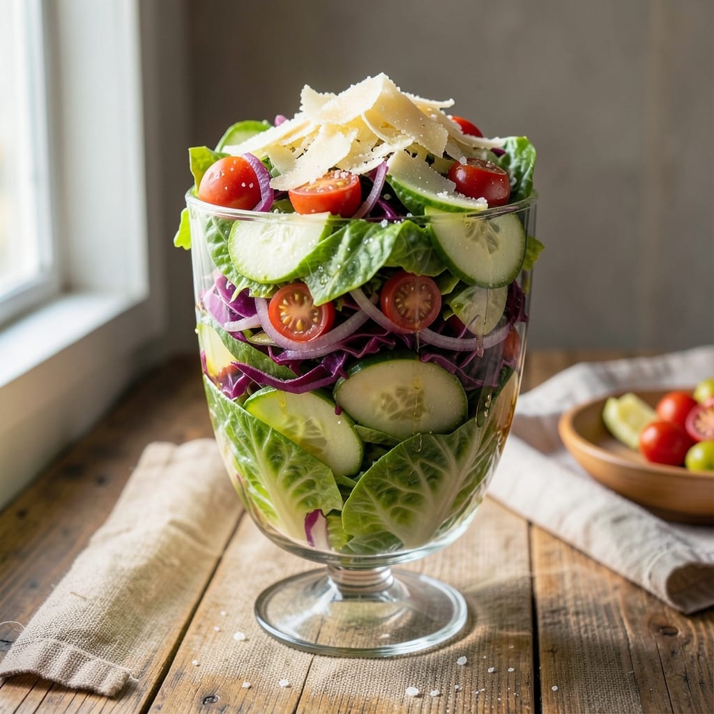 24-Hour Layered Lettuce Salad Recipe: Crunchy Textures and Tangy Dressing That Evolve