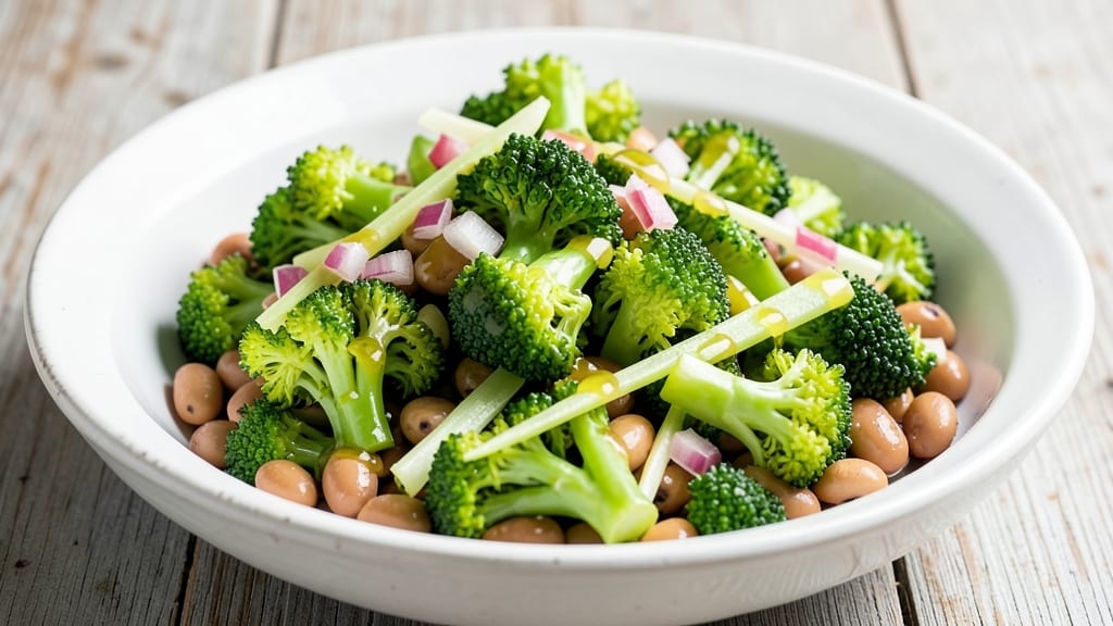 Broccoli and Bean Salad Recipe: Crunchy Celery Crowns With Zesty Lemon Dressing