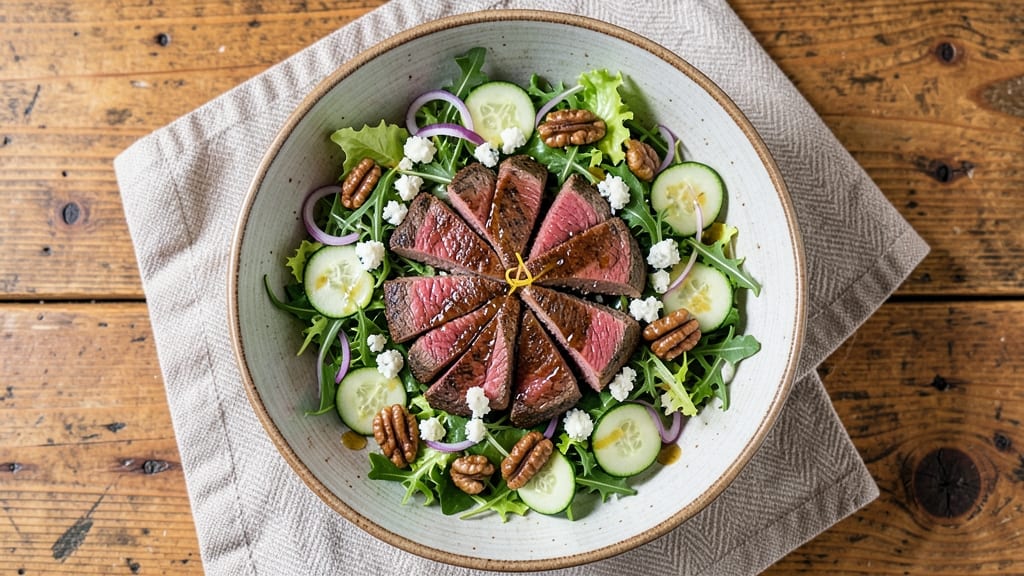 Big Steak Salad Recipe: Herb-Infused Velout With Steakhouse-Style Bites