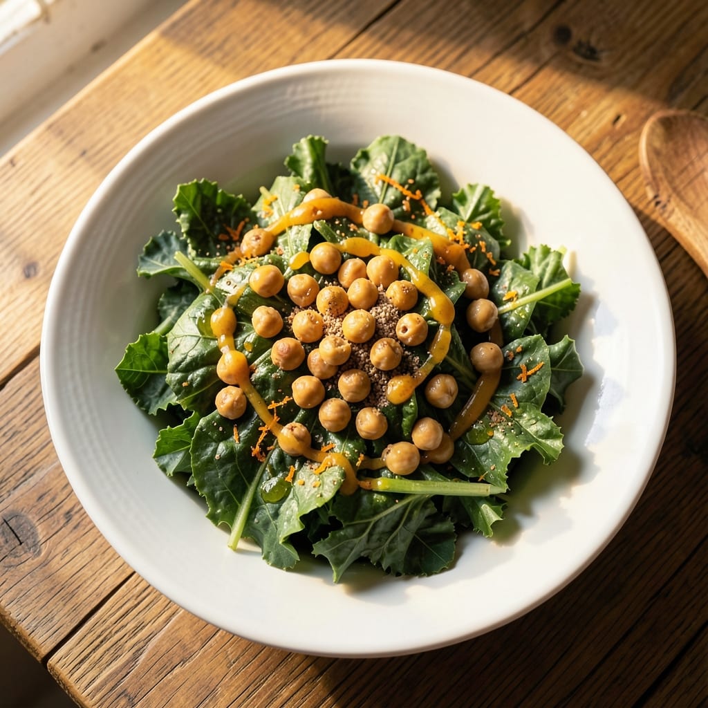 Adele's Kale Salad Recipe: Crispy Chickpea Topping with Citrus Zing