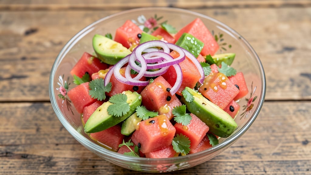 Avocado Watermelon Salad Recipe: Refreshing Summer Crunch with Citrus Zing