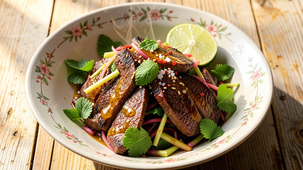 Cambodian Beef Salad Recipe: Lemongrass-Marinated Tender Bites With Crisp Celery Crowns